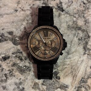 Michael Kors black and gold watch